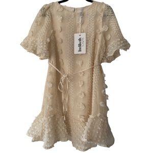 Indikah Australia Dress Beige Cream Short Sleeve Smock